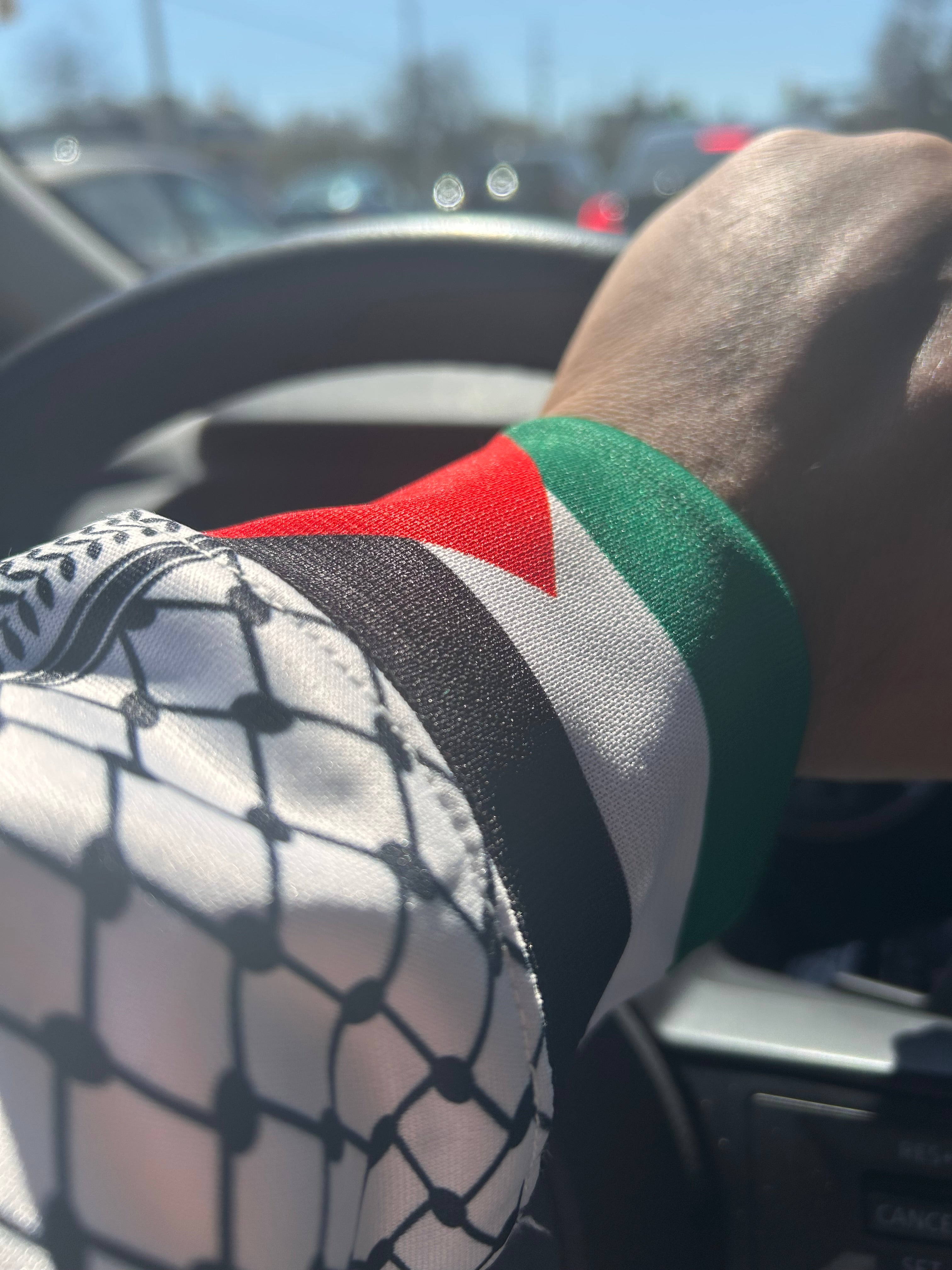Keffiyeh-inspired zip up jackets with hood