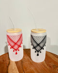 Keffiyeh-inspired glass tumbler
