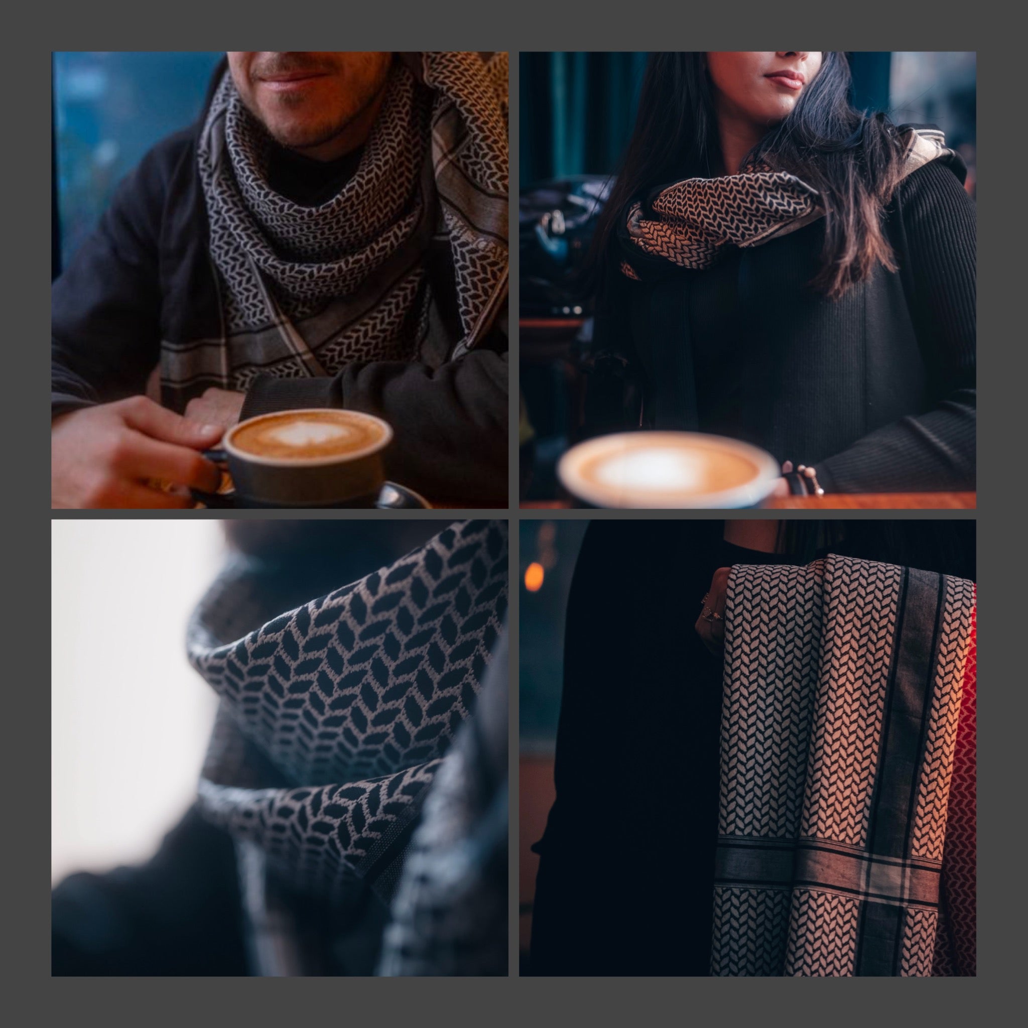 Keffiyeh - Casablanca (White On Black)