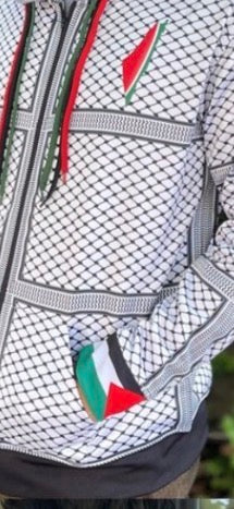 Keffiyeh-inspired zip up jackets with hood