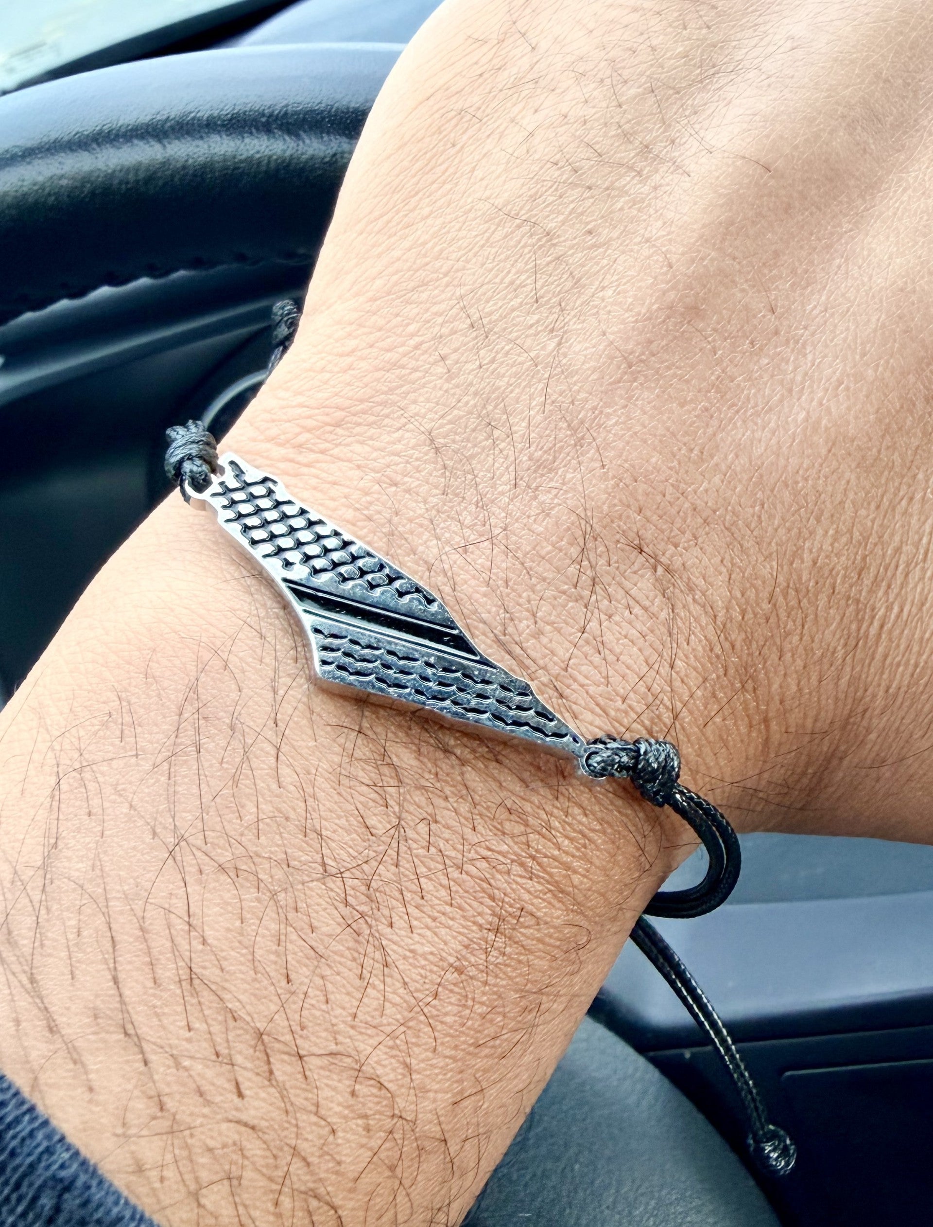 Keffiyeh string bracelet (stainless steel)