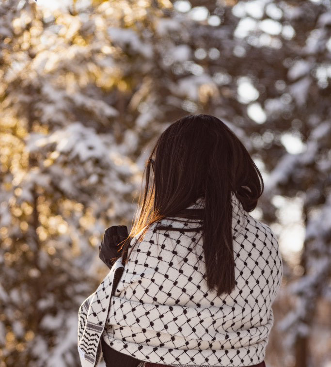 Premium Winter Keffiyeh - Traditional Palestinian Pattern